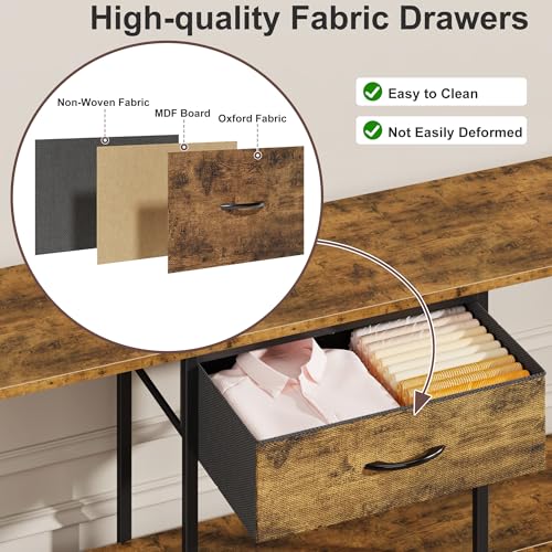 Image of GYIIYUO 55 inch TV Stand for 65 /60 /55 Inch TVs, Rustic Brown