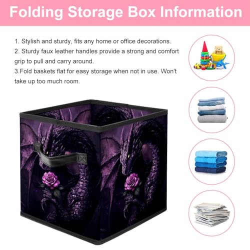 Boîte de rangement dragon rose violet idée cadeau chambre