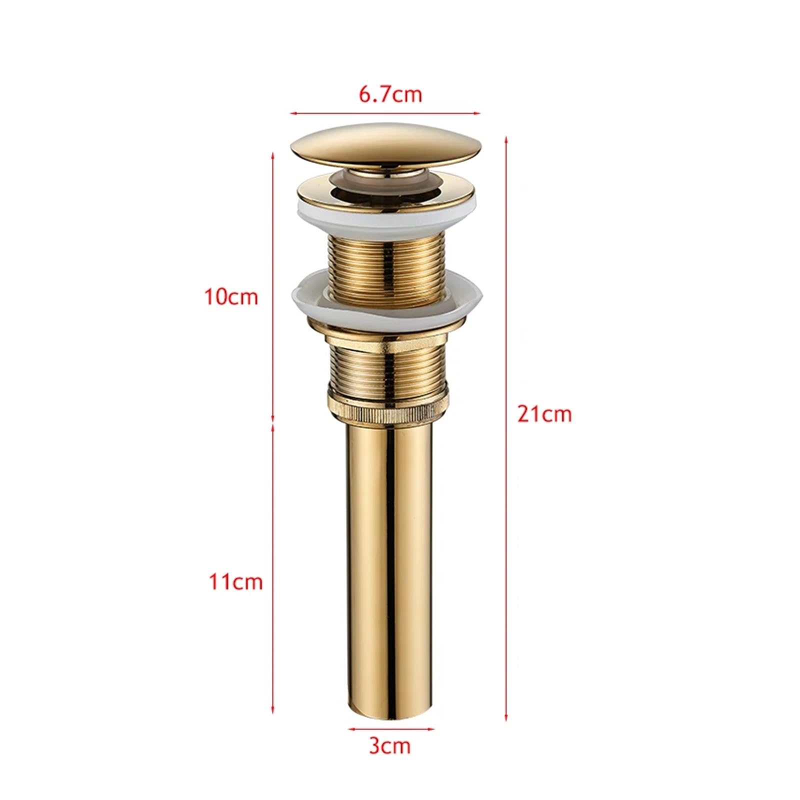 Tapon Bañera Fregadero de rebote dorado, lavabo de cobre, lavabo de vidrio, accesorios de drenaje a presión, desagüe de baño, lavabo, desagüe emergente Desagüe Lavabo(Rose Golden B)