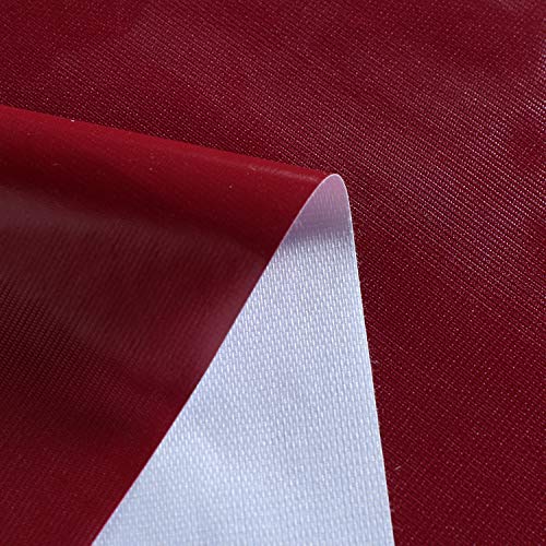 Image of sancua 100% Waterproof Rectangle PVC Tablecloth - 60 x 84 Inch - Oil Proof Spill Proof Vinyl Table Cloth, Wipe Clean Table Cover for Dining Tables, Buffet Parties and Camping, Burgundy