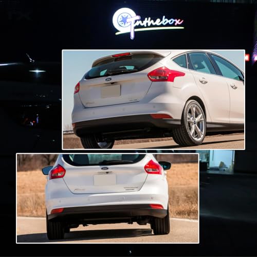 Image of Red Lens Rear Bumper Reflector Light Housings Assembly Compatible with 2015 2016 2017 2018 Ford Focus Hatchback