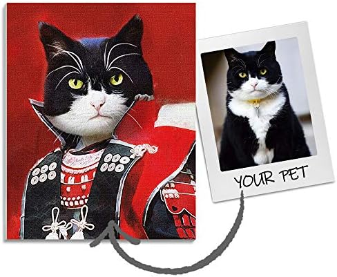 Custom Pet Portrait Canvas Prints with Your Photos Personalized Dog Pet Canvas Portrait Wall Art Canvas for Living Room Decor, Modern Wall Funny Pet Customizable Canvas