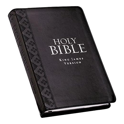 KJV Holy Bible, Standard Bible, Black Faux Leather Bible w/Thumb Index and Ribbon Marker, Red Letter Edition, King James Version