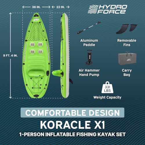 Bestway Hydro-Force Koracle X1 Inflatable Fishing Kayak Set 9'4"
