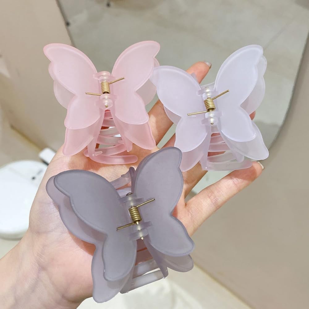 CHOTALIYA Trendy Butterfly Frosted Colors Plastic Hair Barrette Clip Claw Clutcher Jaw Clamp Hair Accessories For Womens & Girls (Pack Of 6) Multicolour (B0CX5QR318) Amazon Price History, Amazon Price Tracker