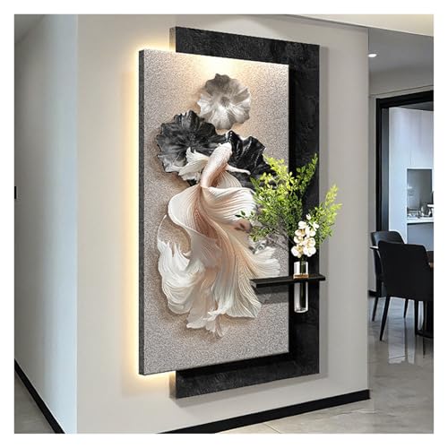 Décoration murale 3D LED 100x50cm tableau grès moderne