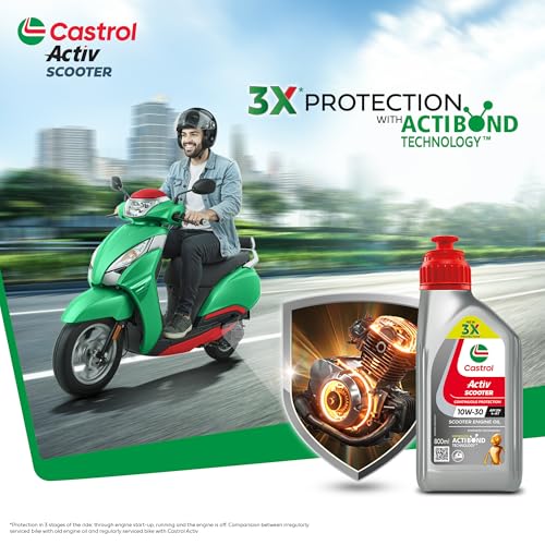 Image of Castrol Activ 10W-30 4-AT Synthetic Engine Oil for Scooter 800 ML & Castrol Gear Oil 80W-90 for Scooter Gears 120 ML Combo Pack