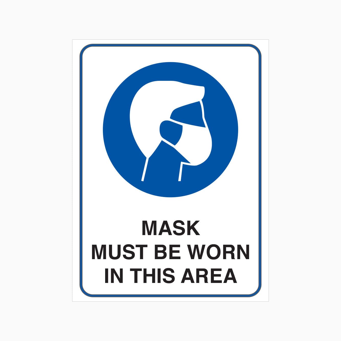 MASK MUST BE WORN IN THIS AREA Sign PPE Metal Tin Sign 8 x 12 inch for Industrial & Commercial Series