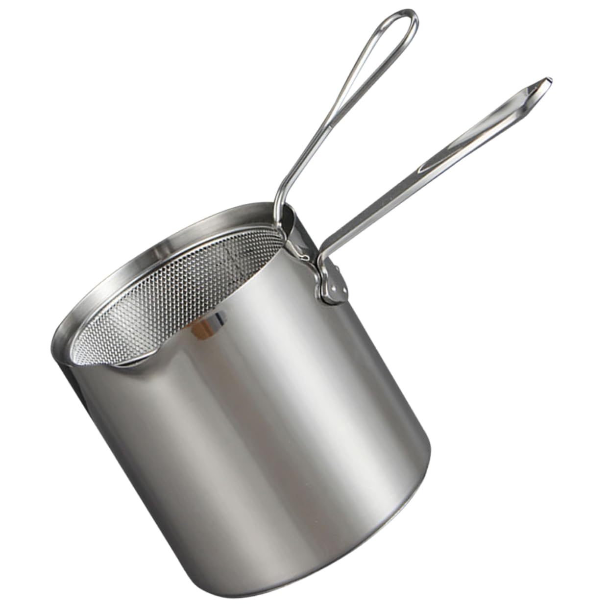 MAGICLULU Mini Turkey Fryer Pot Japanese Style Frying Pot with Filter Oil-saving Stainless Steel Deep Frying Pan