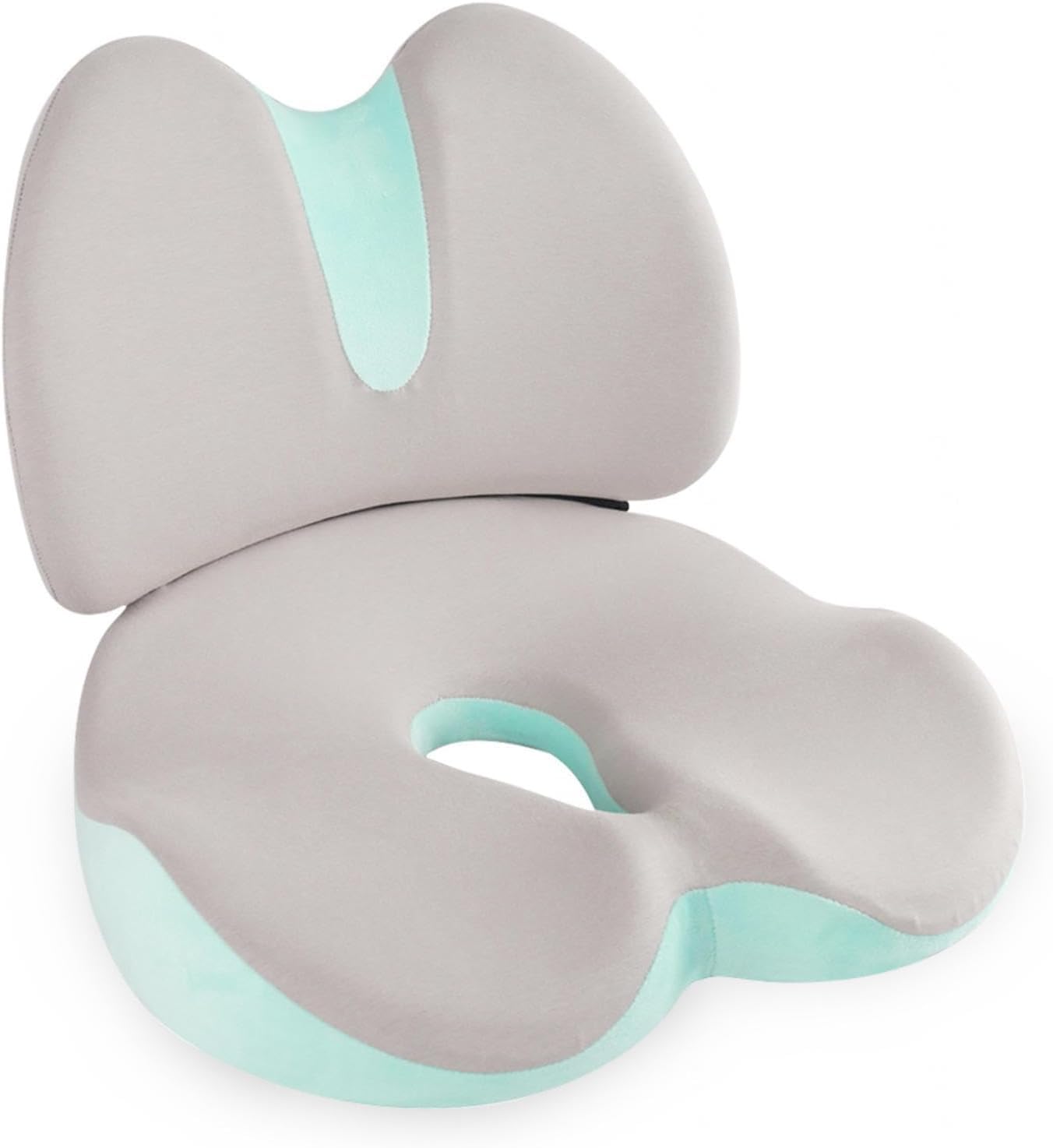Almohada ergonómica de espuma viscoelástica, cremallera desmontable, transpirable, diseño antiestrés para oficina, coche y viajes, gran soporte de cadera y cintura