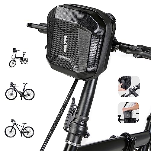 WILD MAN 2L Quick Release Rainproof Scooter Storage Bag for Kick Scooters Folding Bike KickBoard Handlebar Bag MTB Self Balancing Scooters(ES18,Black)
