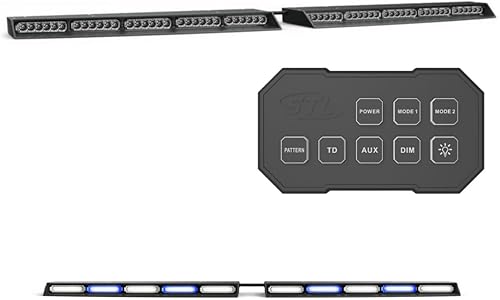 Miniatura 8 de SpeedTech Lights Raptor TIR - Barra de luz estroboscópica para parabrisas superior, interior con división LED, luces de emergencia para vehículos y