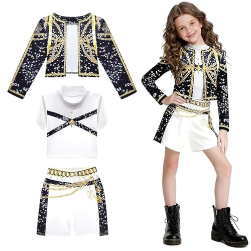 KOMEIYL Hunters Cosplay Costume Costume de Cosplay D'anime pour Enfant avec Gilet, Veste, Short, pour Filles pour Halloween, Carnaval, Jeu de Rôle, Fête (140cm)