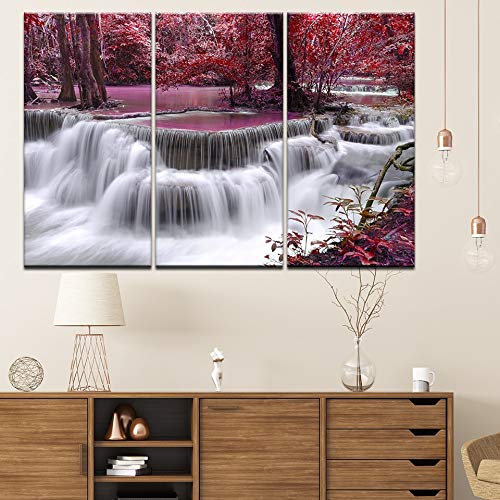 Tableau triptyque mural cascade en impression toile haute definition