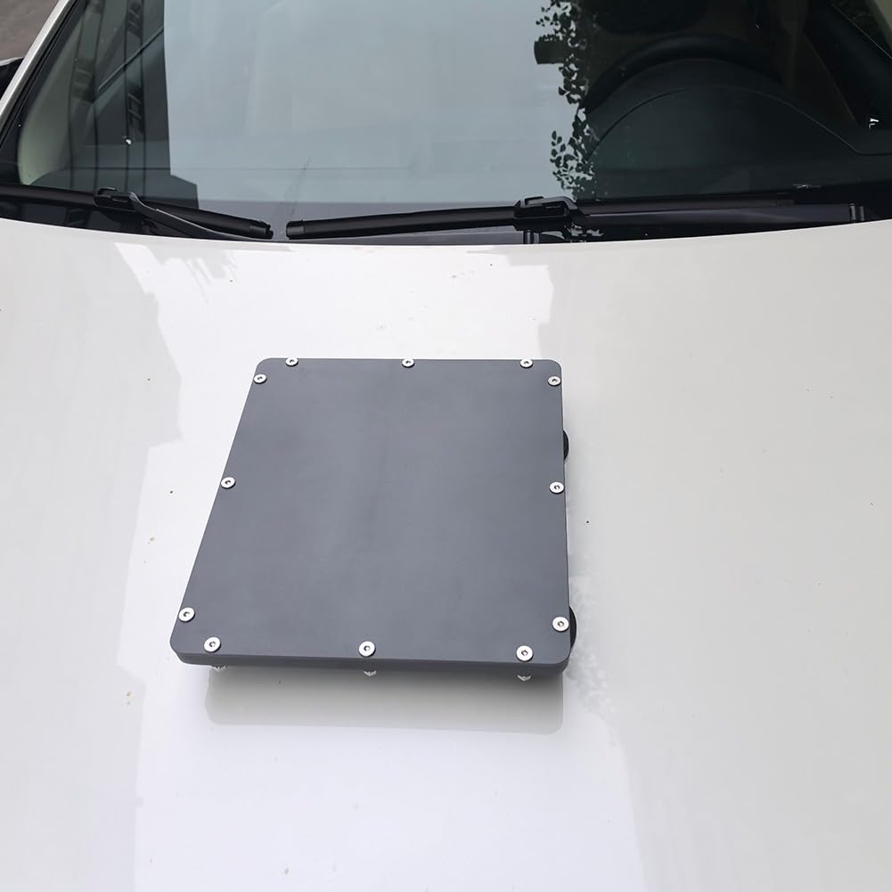 Mini soporte magnético de montaje con cubierta de lluvia, base de aleación de aluminio, techo de vehículo de sujeción fuerte de 4 imanes, accesorio gris