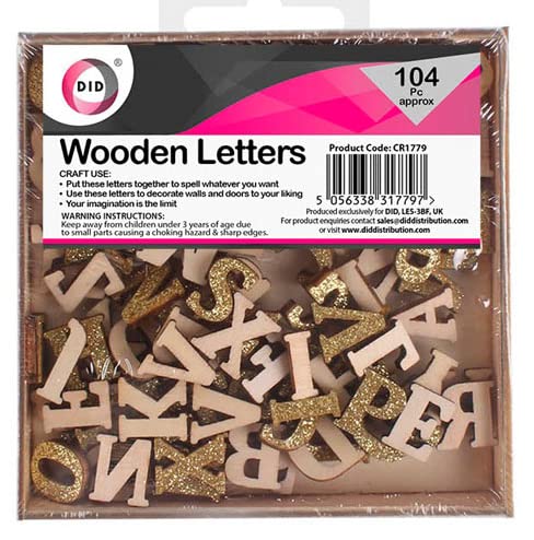 D.i.d Gold Did 15 Mm Wooden Letters Approx 104 Pcs