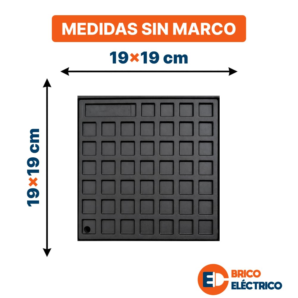 Tapa arqueta 20x20 hierro fundido clase B125 – Marco con lengüetas, superficie antideslizante, hasta 12.500 kg, normativa UNE EN 124