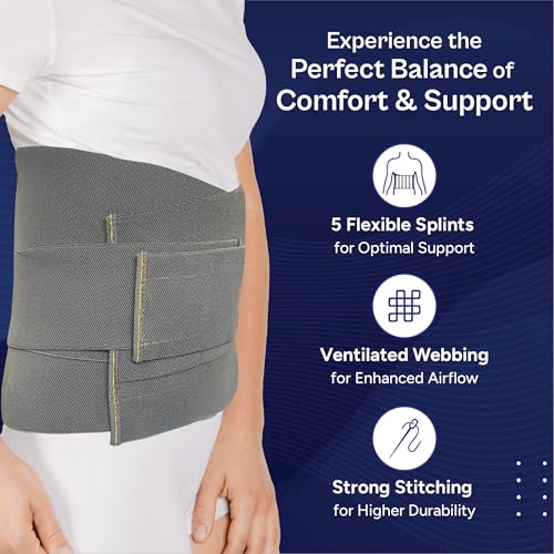 Image of TATA 1MG Lumbar Sacral Belt For Back Sprains, Strains, & Muscle Spasms, Unisex With 5 Flexible Splints for Lower Back Support, XL,Pack Of 1