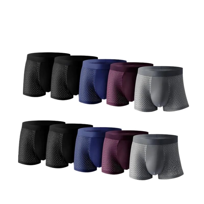 Calzoncillos de bambú para hombre, paquete múltiple de calzoncillos de fibra de bambú transpirables, calzoncillos tipo bóxer de fibra de bambú, ropa interior refrescante para viajes de verano