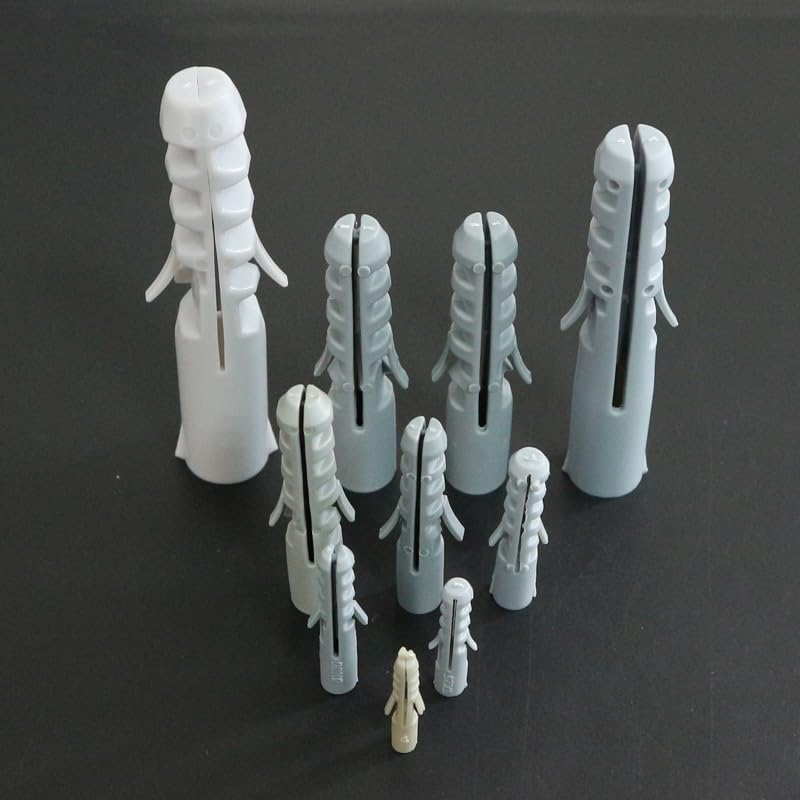 4/5/6/7/8/10/12/14/16MM Expansion Nail Drywall Anchor Screws Self Drilling Wall Plug Plastic Gypsum Boar No Cap Grey Color Wood - (Color: 12mm no cap 100PCS)