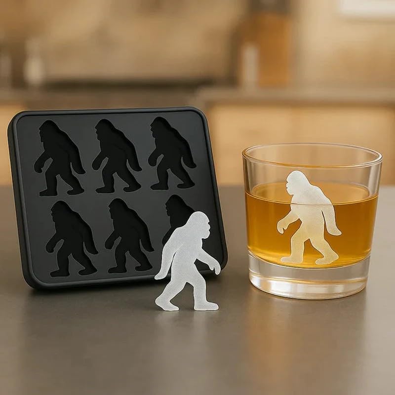 Bigfoot Silicone Ice Cube Mold Tray - Reusable Silicone Tray for Easy-Remove Fun Shapes, for Whiskey, Cocktails & Party Drinks, Bar & Kitchen Essential Dishwasher Safe (2) (Bigfoot (3pcs))