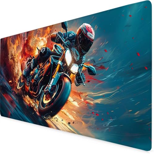 Tapis de Souris 600x300x3mm Noir sous Main Bureau Moto Antidérapant Étanche, Base en Caoutchouc Lavable, la Vitesse et la Précision Améliorées, Mouse Pad pour Protege Bureau, Domicile, Gaming K7-409