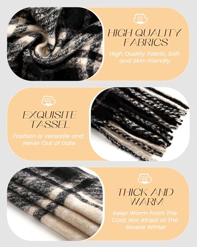 Winter Scarf for Women Fashion Long Plaid Shawls Big Grid Winter Warm Lattice Large Scarf2