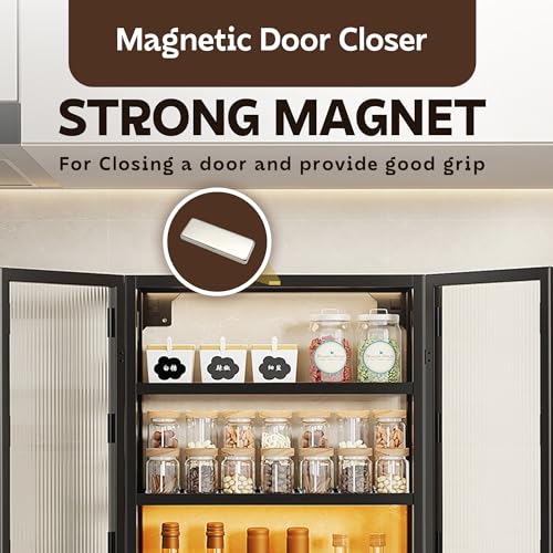 Image of MIORAH Kitchen Storage Cabinet | Modular Wall Mounted Kitchen Cabinet Organiser |2 Layer, Space Saving Carbon Steel Shelf, Black, 50 cm, Pack of 1