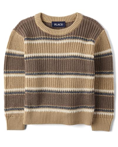 The Children's Place,Baby Boys,and Toddler Long Sleeve Crew Neck Pullover Sweater,Tumbleweed Stripe,9 Months