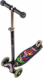 سكوتر قابل للطي بعجلات من بلاستيك PVC، لون اسود - موديل 306، طفل، عدد العجلات: 2