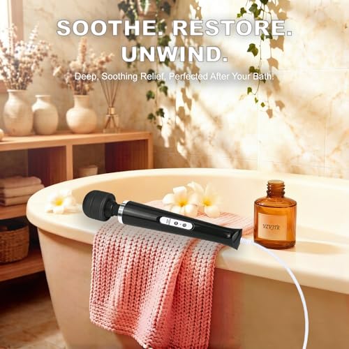 Image of Handheld Electric Back Massager, 10 Speed Wired Deep Tissue Vibrating Massager for Muscle Aches (Black)