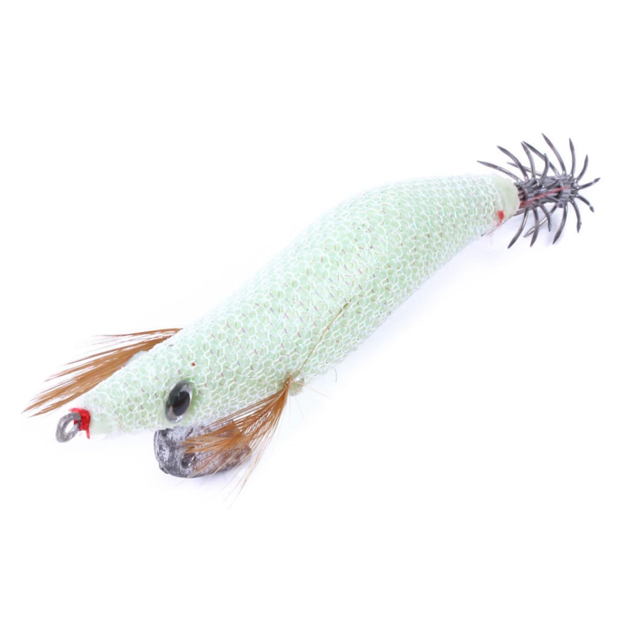 Anneome 10 Señuelos de Pesca Luminosos para Calamar y Octópodo, Cebo Artificial de Plástico Verde Claro, Alta Resistencia para Agua Dulce y Salada
