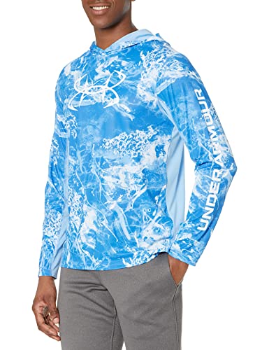 Under Armour Men's Iso-Chill Shore Break Camo HoodieDISC, (474) Victory Blue/Carolina Blue/White, Medium
