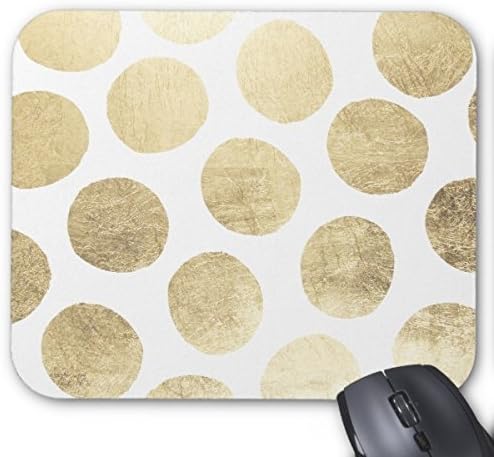 Fly Mousepad Personalized Mouse Pad Customized Modern Faux Gold Leaf Large Polka Dots Pattern Mouse Pad