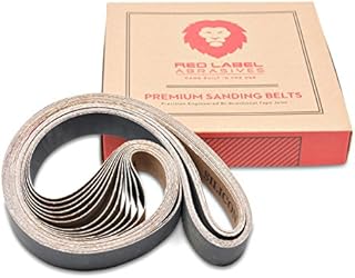 Red Label Abrasives 1 X 30 Inch Sanding Belts - Industrial Grade Silicon Carbide (Choose a Grit) - 12 PACK - For Knife Sharpening and Metalworking (Fine Grit Assortment)