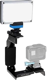 Fotodiox GoTough Grip Kit with Factor Radius Pico Light - Metal Camera Lighting Bracket Compatible with GoPro Hero Cameras and Adapter Mounts