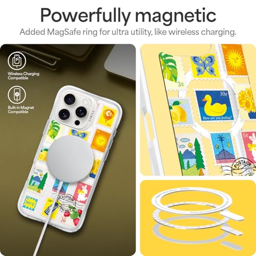 Image of CYRILL UltraSheer Mag Designed for iPhone 16 Pro Max Clear, Matte [Anti-Fingerprint] [Anti-Slip] Shock-Absorbent Phone Case for iPhone 16 Pro Max, Compatible with MagSafe - Clear Postmarked