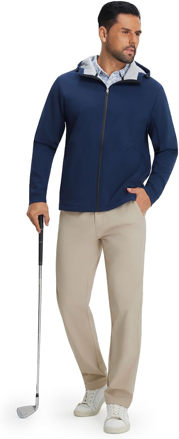 M MAELREG Fleece Lined Golf Pants for Men 30"/32"/34" Water Resistant Stretch Winter Pants for Men Casual Dress Work Light Khaki - Image 3