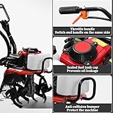 4-Stroke Garden Petrol Tiller, Lawn Soil Cultivator Rotovator Engine Lightweight Compact Powerful Sure Grip Handles Built to Be Dependable and Heavy, for Ploughing - Image 8