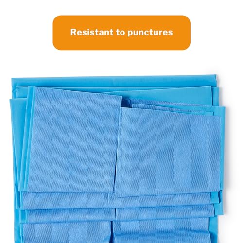 McKesson Exam Table Drape Sheet, Tear-Resistant Heavy Duty Zone Reinforced Table Cover - Sterile, Blue 50 in x 90 in, 20 Count