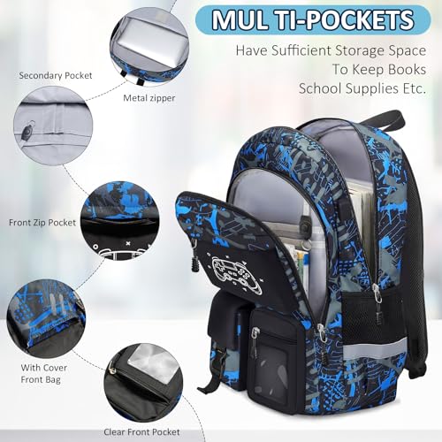 Fitvc Mochila escolar para meninos - mochila para meninos para escola primária, Conjunto de mochila