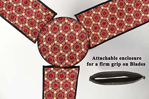Image of Stylista Waterproof & Dustproof Three Blade Ceiling Fan Cover with attachable Enclosure Set of 4 Fan Covers Packed Pattern Multicolor