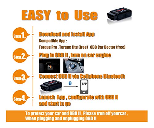 Summit Tools OBD II Car Diagnostic Code Reader with App Control - Bluetooth Scanner, CEL Checker for US Model 1996 and Newer Cars, Light Trucks, Compatible with Most Domestic Vehicles
