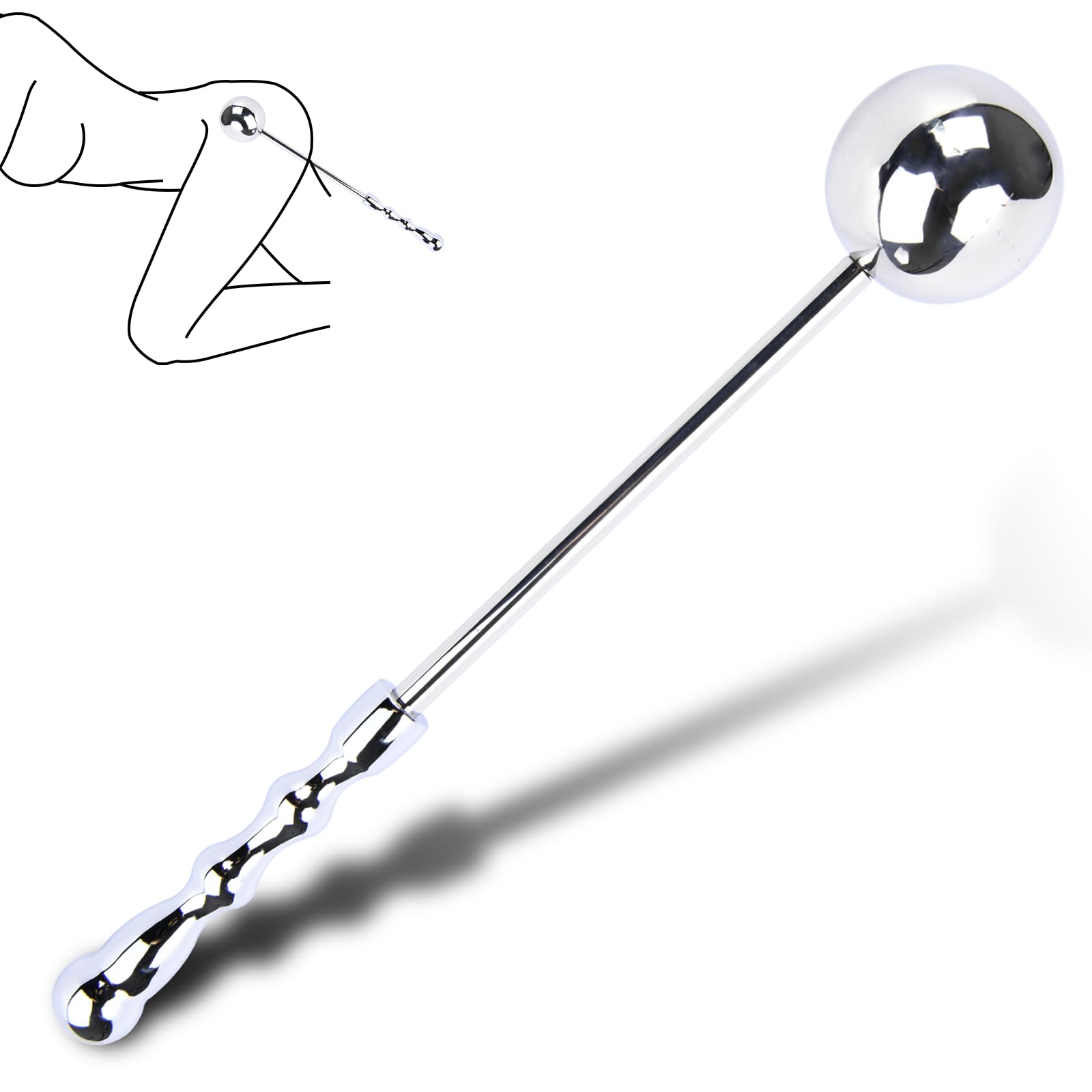 Long Fetish Straight Metal Anal Ball Prostate Massage Wand Anal Plug Stainless Steel Handhled Dildo Anal Sex Toys