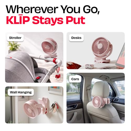 Image of NUUK KLĪP Portable & Rechargeable Clip Fan | 3000mAh Battery | Up to 8 hrs Runtime | Super - silent BLDC Motor | 4 Speed Modes | 360 Manual Head Rotation | Strong 0-55mm Clamp | Type-C Charging
