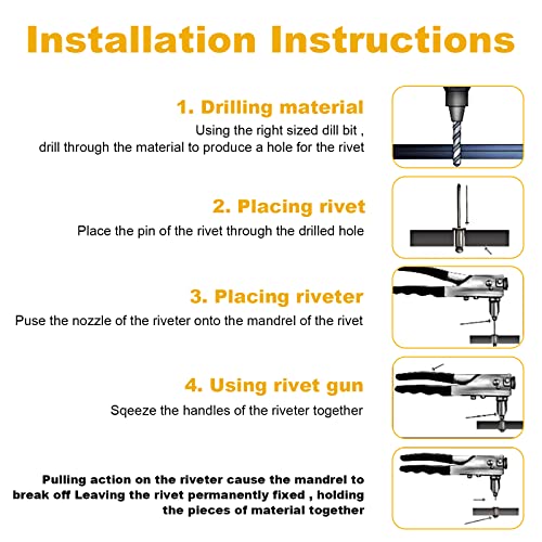 Knpwer 135 Stück 6 Größen Aluminium Blindnieten, Popnieten Sortiment,Dome Blind Nieten, Blindnieten Sortimen
