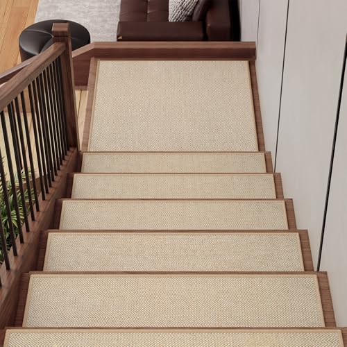 YDKGL Stair Treads for Wooden Steps Non Slip Indoor Beige 8 x 30 15 Pack