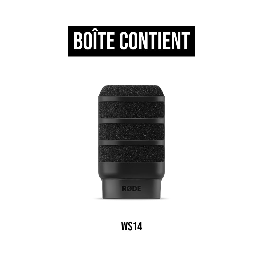 Filtre anti-pop RØDE WS14 Premium pour PodMic et PodMic USB (Noir)