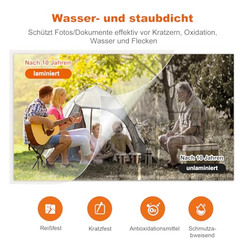 Bonsaii Laminiergerät A4, ABS-Funktion, Geeignet für A4-Dokumente, Büro und Zuhause, 80-100 Micron, Enthält 5 a4 Laminierfolien, L421-A