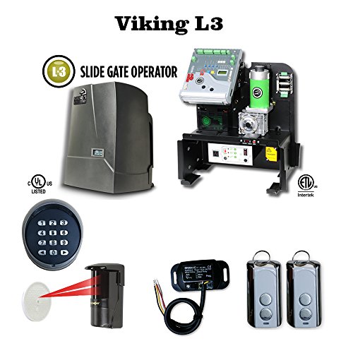 Viking L3 - Slide Gate Operator 2nd Generation, Monitored Photocell, Transmitter, Receiver and Keypad